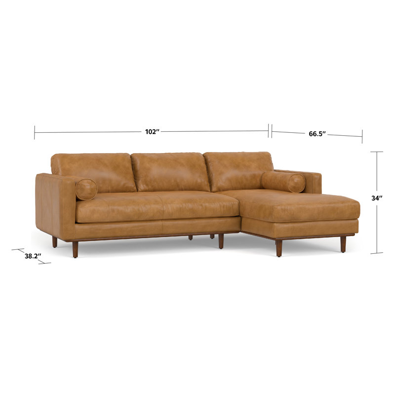 Simpli Home Morrison Large Sectional Sofa, MidCentury Modern Couch with Chaise Lounge & Reviews